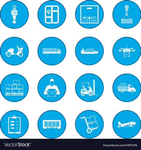 Logistics icon blue Royalty Free Vector Image - VectorStock