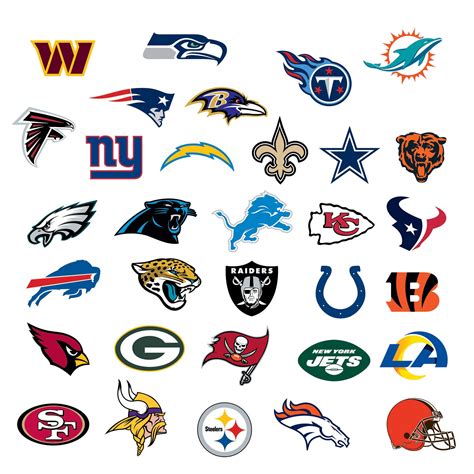 Team Logo Mini Collection - Officially Licensed NFL Removable Adhesive in 2023 | Nfl teams logos ...