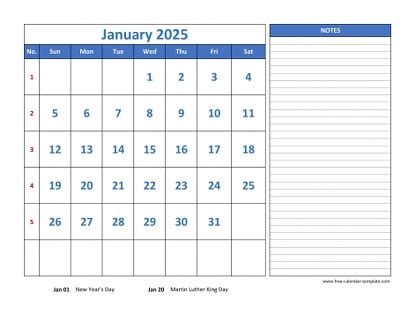 Free 2025 Calendar Blank Monthly Template (horizontal) | Free-calendar ...