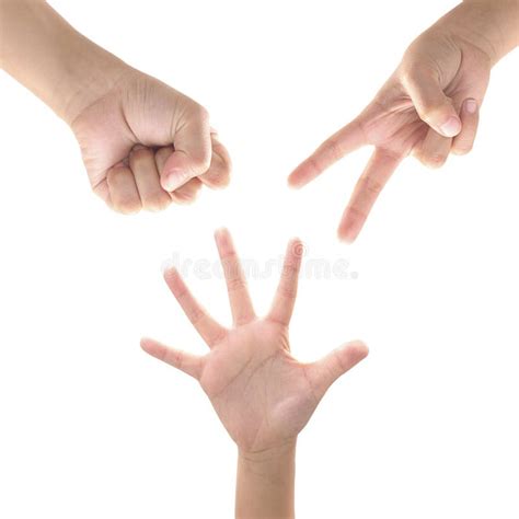 Rock Paper Scissors. Kid Hand Stock Photo - Image of loss, idea: 60193164