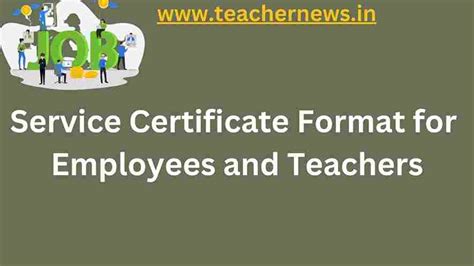 Service Certificate Format for Employees and Teachers 2022-2023 - TeacherNews