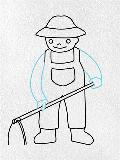 How to Draw a Farmer Farming - HelloArtsy