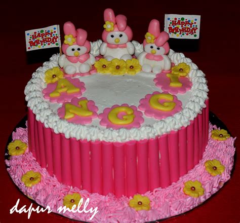 cake dan cupcake cantik: my melody birthday cake