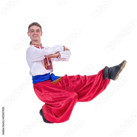 "Russian cossack dance. Young dancer dancing" Stock photo and royalty ...