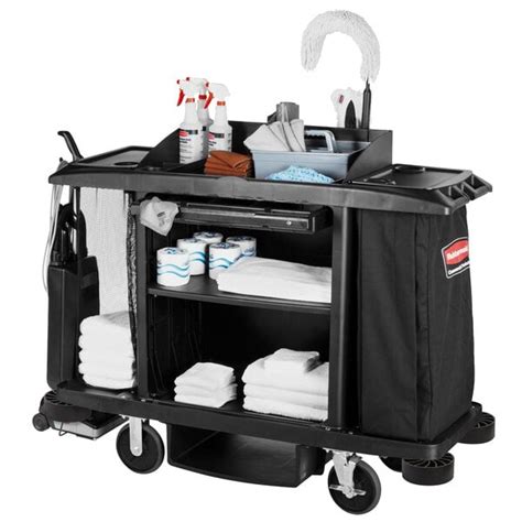 Rubbermaid FG618900BLA Full Size Housekeeping Cart