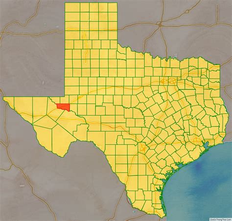 Map of Ward County, Texas - Thong Thai Real