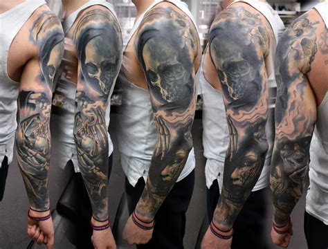 Grim Reaper / Death Sleeve Tattoo by Alan Aldred: TattooNOW