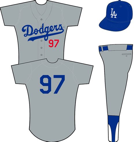 Los Angeles Dodgers Uniform - Road Uniform - National League (NL ...