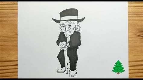 HOW TO DRAW EBENEZER SCROOGE FROM A CHRISTMAS CAROL - YouTube