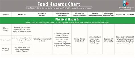 Food Hazards Chart | Contaminated food, Chart, Food safety