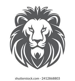 Lion Face Vector Black White Stock Vector (Royalty Free) 2412868803 ...