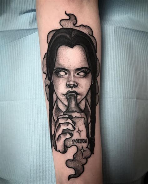 Wednesday Addams tattoo Wednesday Addams Tattoo, Arm Tattoos, Tattoos And Piercings, Tattoo ...