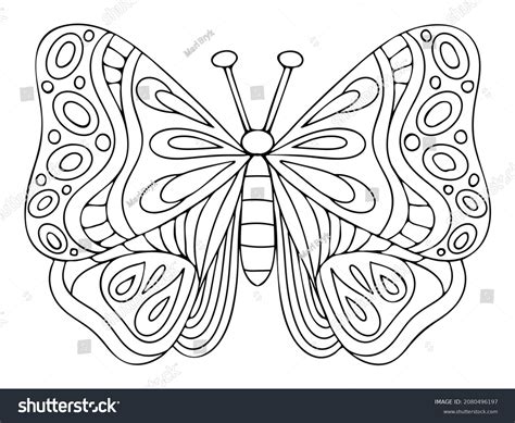 Coloring Page Butterfly Wings Patterns Cute Stock Vector (Royalty Free ...