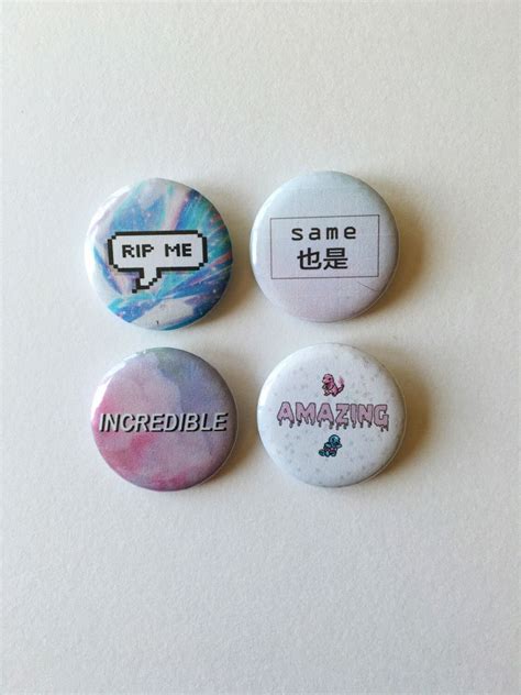 Tumblr Aesthetic Pastel Grunge Pins by MostlyHarmlessGifts on Etsy ...