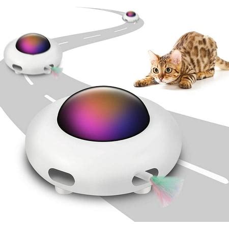 Interactive Cat Toy for Indoor Cats with Rotating Feather, UFO ...