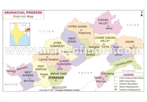 Arunachal Pradesh district map | Download Scientific Diagram