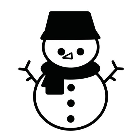 snowman black and white vector illustration 4580129 Vector Art at Vecteezy