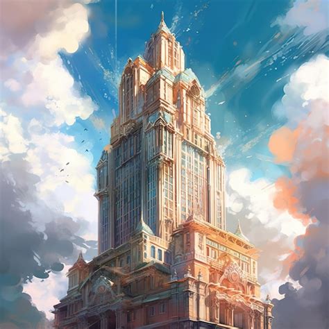 Premium AI Image | Fantasy art of the skyscrapper