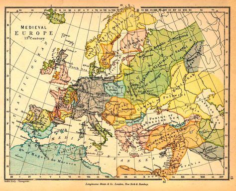 Europe, 1200-1299 AD | Mapa de europa, Mapas clásicos, Mapas antiguos