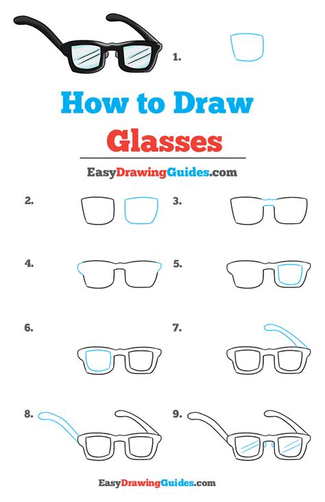 How to Draw Glasses - Really Easy Drawing Tutorial