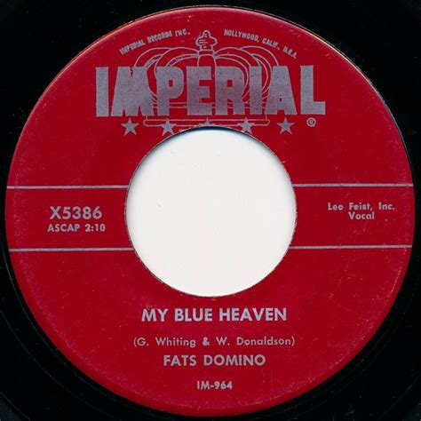 Fats Domino – My Blue Heaven / I'm In Love Again (1956, Vinyl) - Discogs