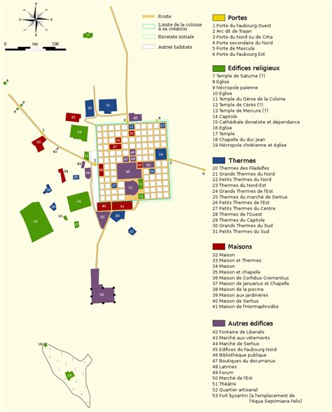 Fichier:Timgad archaeological sites map-fr.svg - Vikidia, l ...