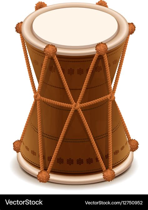 Mridangam indian double wooden drum Royalty Free Vector