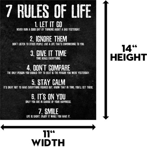 7 Rules of Life Motivational Poster — Original Wall Arts