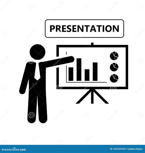 The Training Icon, Presentation Icon Stock Vector - Illustration of learning, pictogram: 144163104