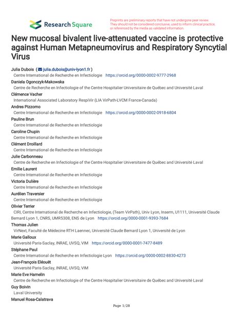 (PDF) New mucosal bivalent live-attenuated vaccine is protective ...