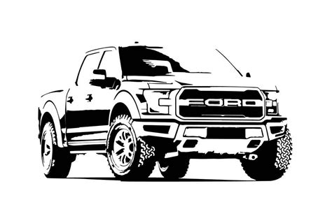 Ford F150 outline B&W front side view vector vectorized print | Etsy en 2021 | Dibujos de coches ...