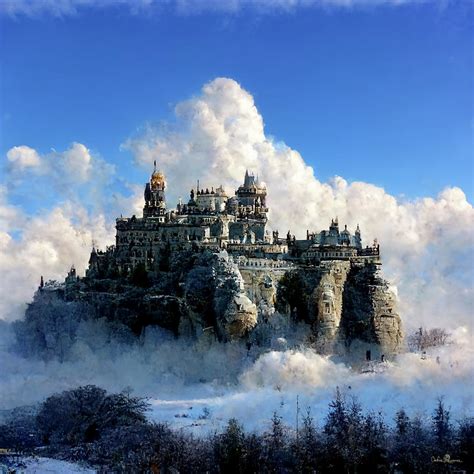 Fantasy Castle In Clouds Digital Art by Andrea Lawrence - Fine Art America