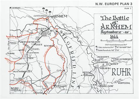 Battle of Arnhem, 17th-26th September 1944. Netherlands. World War Two 1994 map