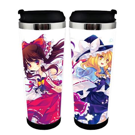 HOT SALE Anime cup TouHou Project Models Double Insulation Plastic Stainless Steel Mug Coffee ...