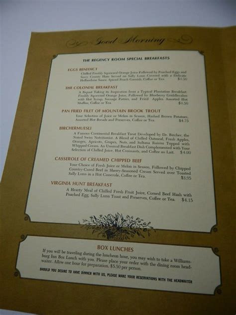 Vintage The Regency Room Restaurant Menu Roanoke, Virginia | Ephemera ...