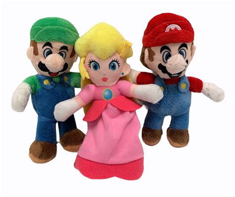 Super Mario Nintendo Inch Mario, Luigi, Princess Peach Plush Toy Set ...