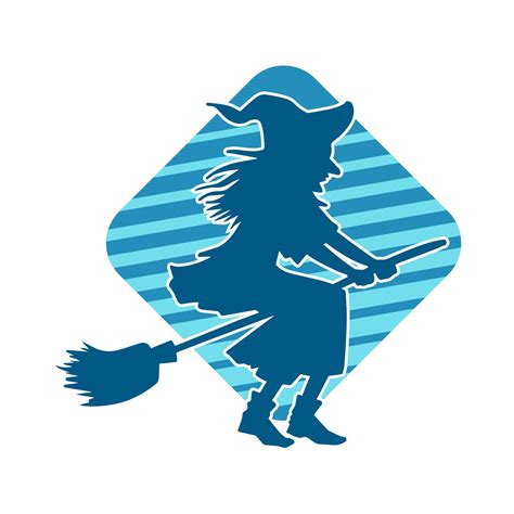 Silhouette of a female witch ride broom 37995064 Vector Art at Vecteezy