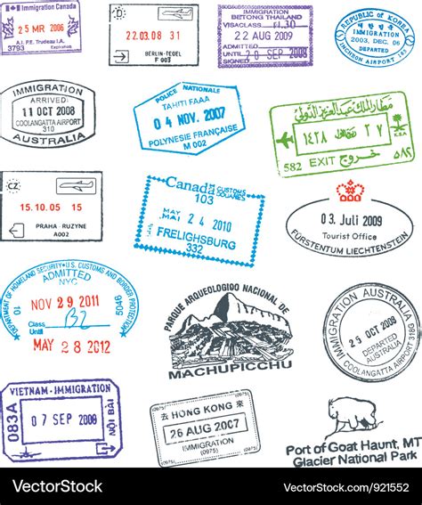 Passport stamp Royalty Free Vector Image - VectorStock