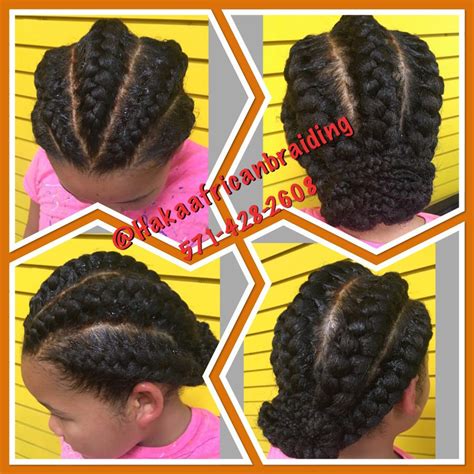 Kids Goddess Braids in a cute bun done by us... 📞***-***-**** WALK-INS ALWAYS WELCOME HAIR ...