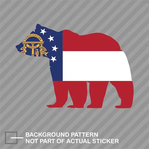 GEORGIA STATE SHAPED Bear Flag Sticker Decal Vinyl Outdoors Wilderness GA $4.96 - PicClick