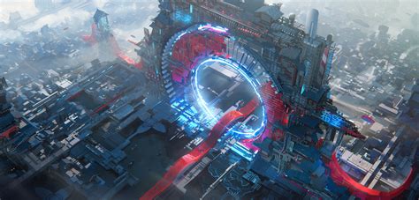 Leon Tukker ArtStation Gates Futuristic Futuristic City Illustration ...