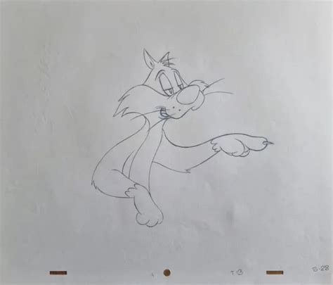 WARNER BROS ANIMATION Art Production Drawing SYLVESTER the Cat #125 $61 ...