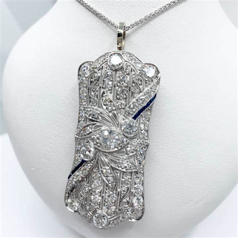 Diamond and Sapphire Convertible Pendant (Estate)