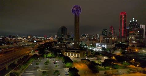 Drone Footage of the City of Dallas at Night Free Stock Video Footage ...