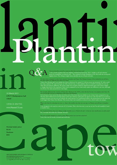 Typeface Poster (Plantin Font) :: Behance