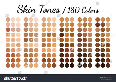Skin Tones Color Palette Swatches, Procreate Skin Tone, Chart, Colours For Drawing Skin Digital ...