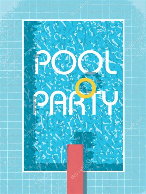 Pool party invitation poster, flyer or leaflet template. Retro style ...