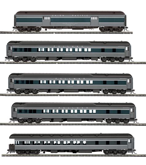 5-Car Heavyweight Passenger Set Union Pacific HO Scale MTH 80-40004 Model Passenger Cars Model ...