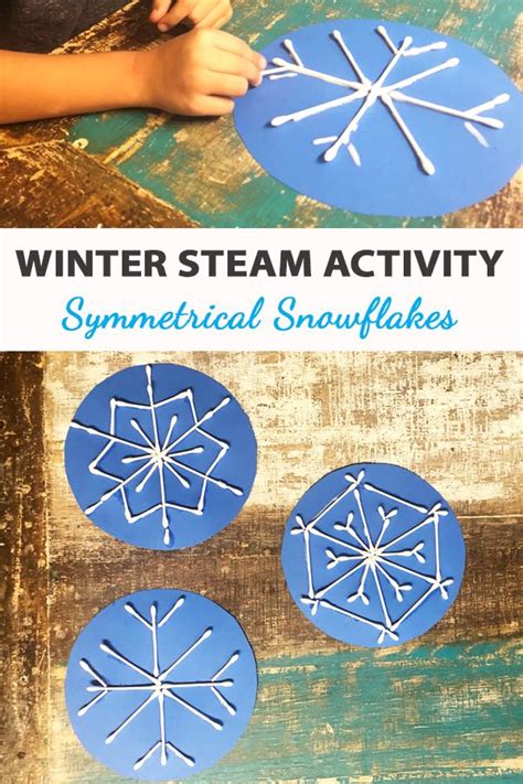 Winter STEAM: Symmetrical Snowflakes | Winter activities for kids, Winter crafts for kids ...