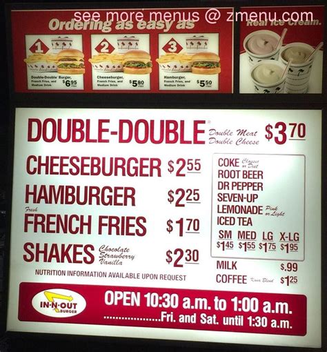 In And Out Burger Menu And Prices - Burger Poster